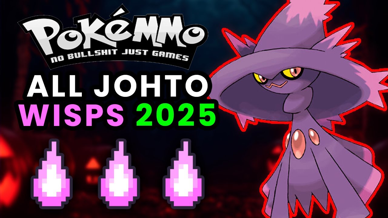 PokeMMO Все локации Джото Висп на Хэллоуин 2025 | Руководство по сезону событий PokeMMO