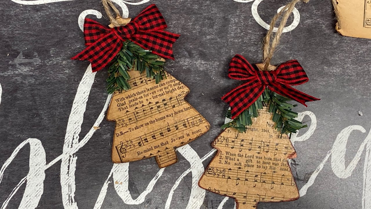 Sheet Music Christmas Ornaments (another Dollar Tree Craft)