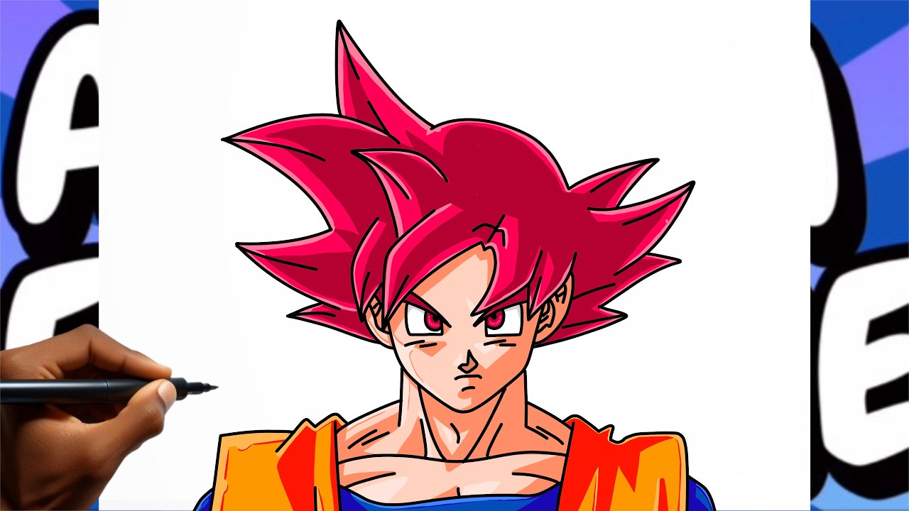 How to Draw Super Saiyan God Easy Step by step