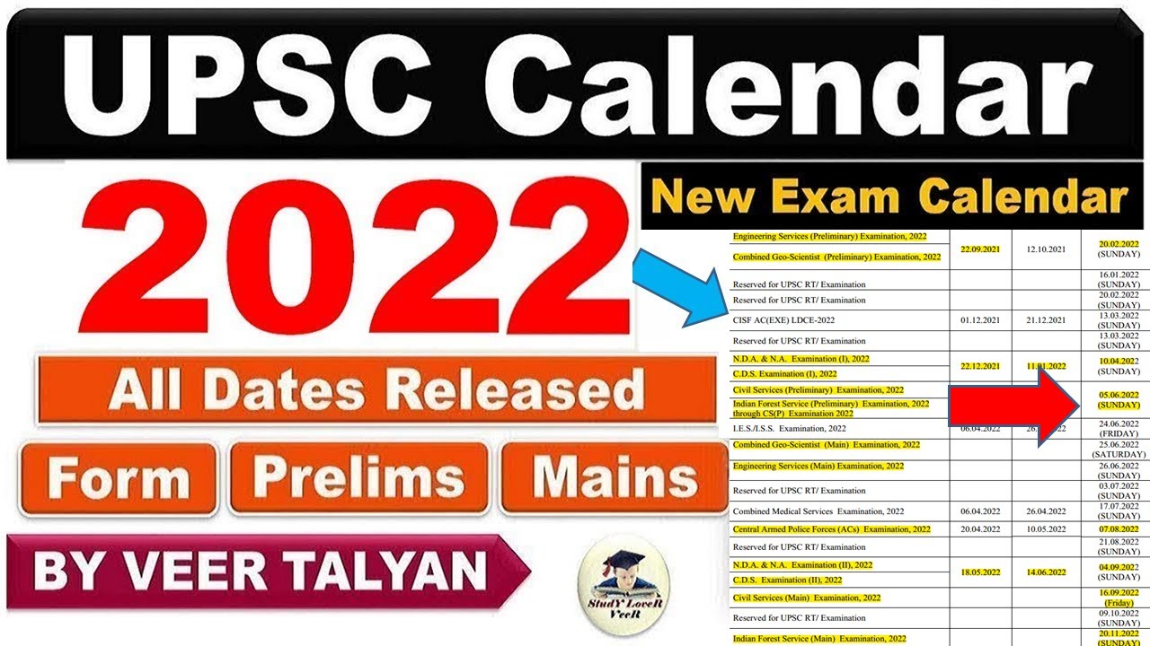 UPSC 2022 Exam Calendar Released | UPSC Prelims 2022 Date | UPSC Important update | UPSC latest News