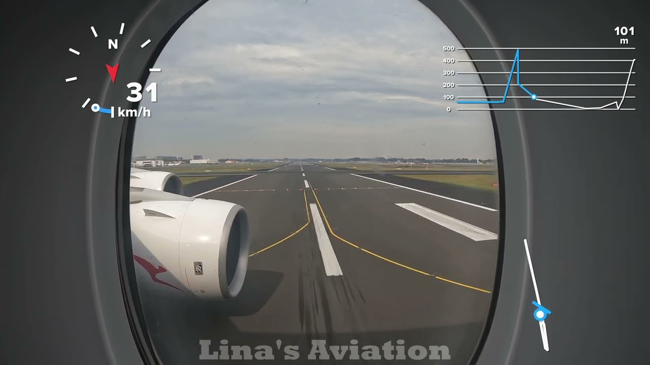 GoPro Pax Window POV! Qantas A380 Full Pushback, Start, Taxi & Takeoff Sydney Airport Runway 34L 4K