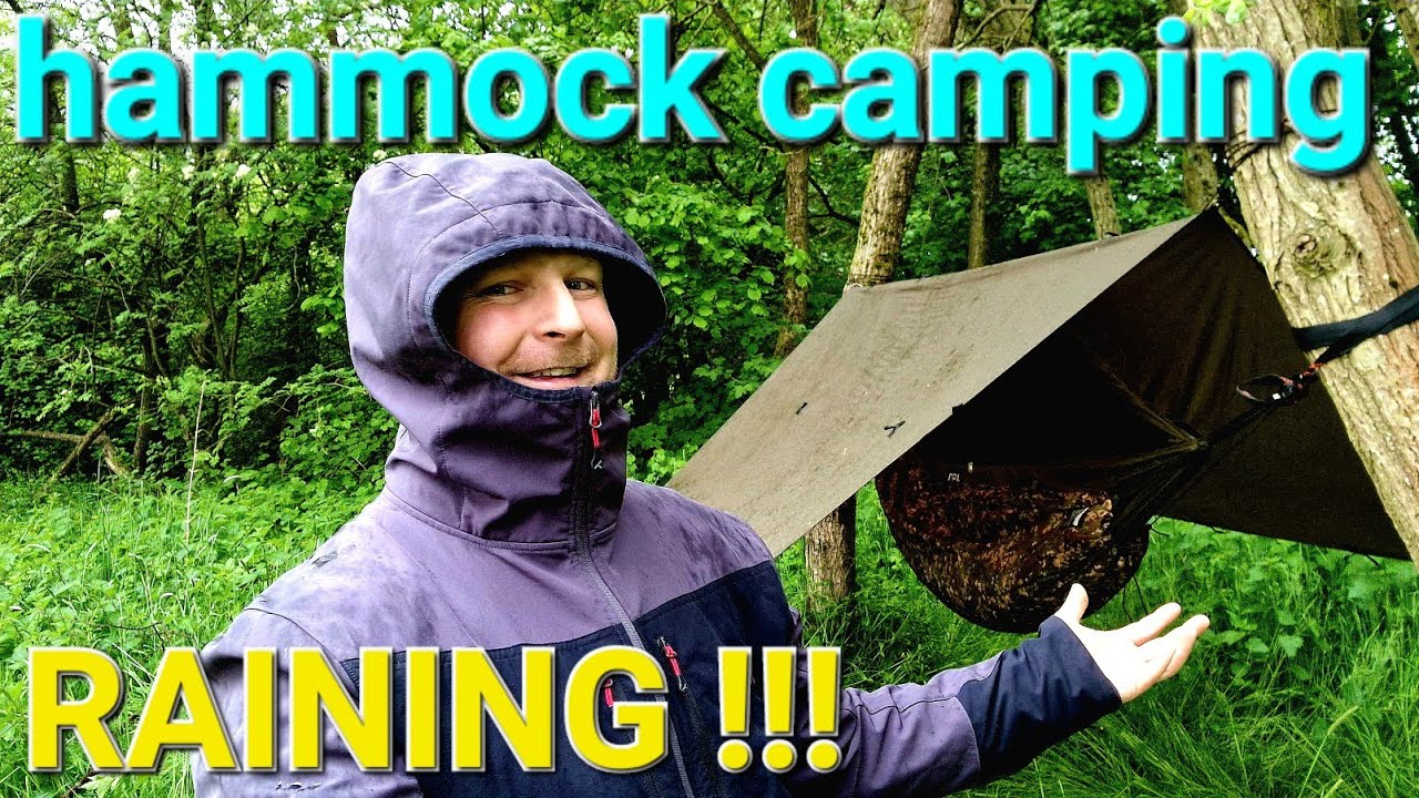Hammock camping in the rain, Full oex hammock equipment.