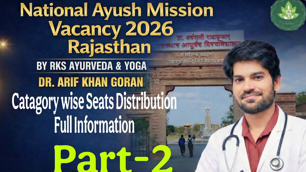 NAM Rajasthan Vacancy 2026 | Pad, Exam Syllabus, Form । नेशनलआयुष मिशन भर्ती 2026 Part -2