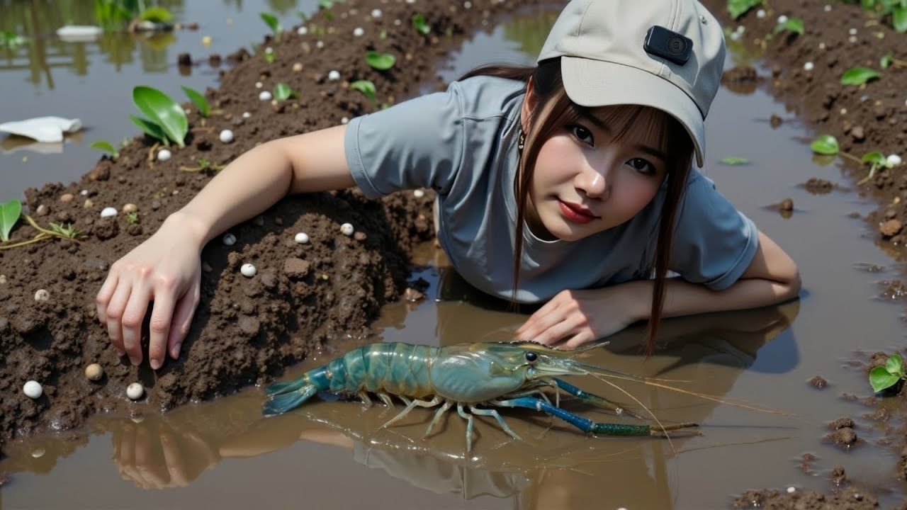 Tát Mương Bắt Tôm Miền Tây: Kiều Thơ Gặp Sự Cố Bất Ngờ Tại Ao Nhà