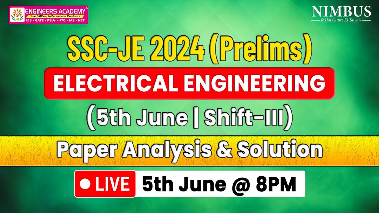 SSC JE Exam Analysis 2024 | SSC JE Paper Analysis & Solution | SSC JE Electrical Paper Analysis 2024