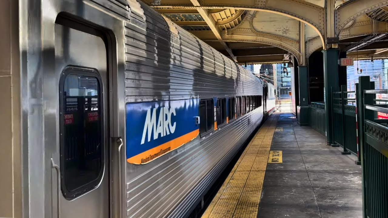 Philly SEPTA: Leased MARC Cars Pass 30th Street Station