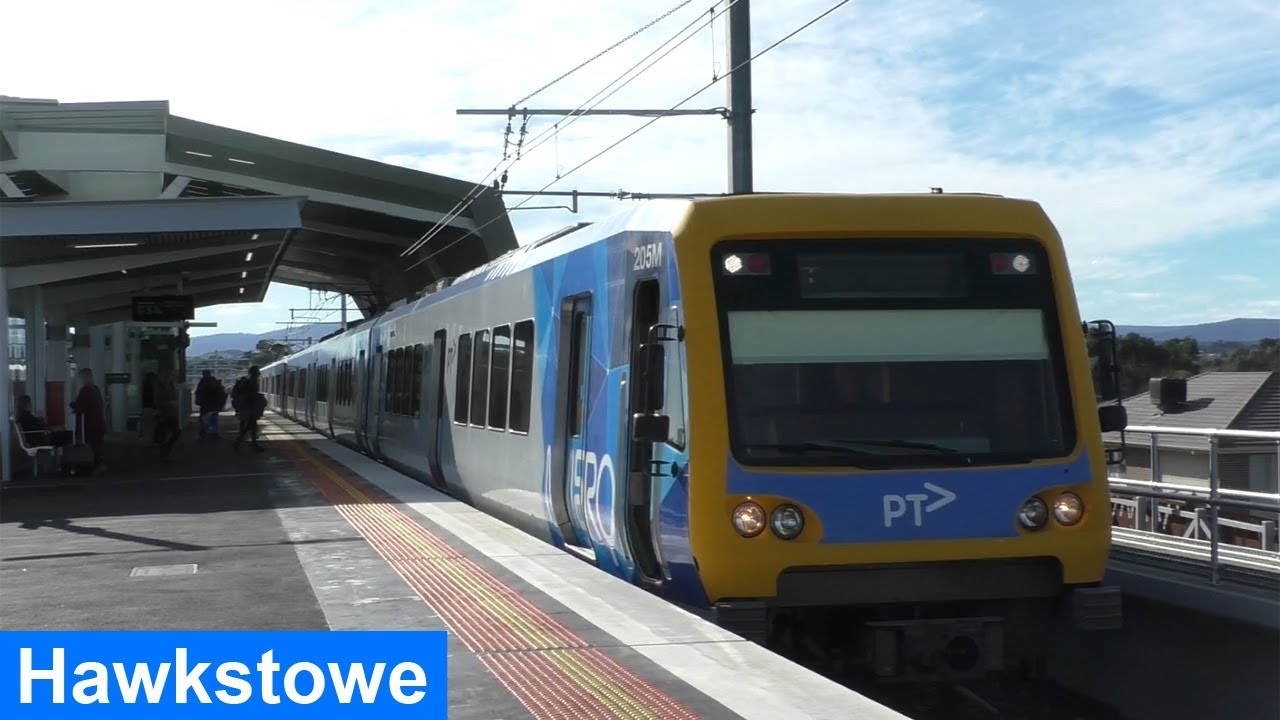 Trains at the new Hawkstowe station - Metro Trains Melbourne
