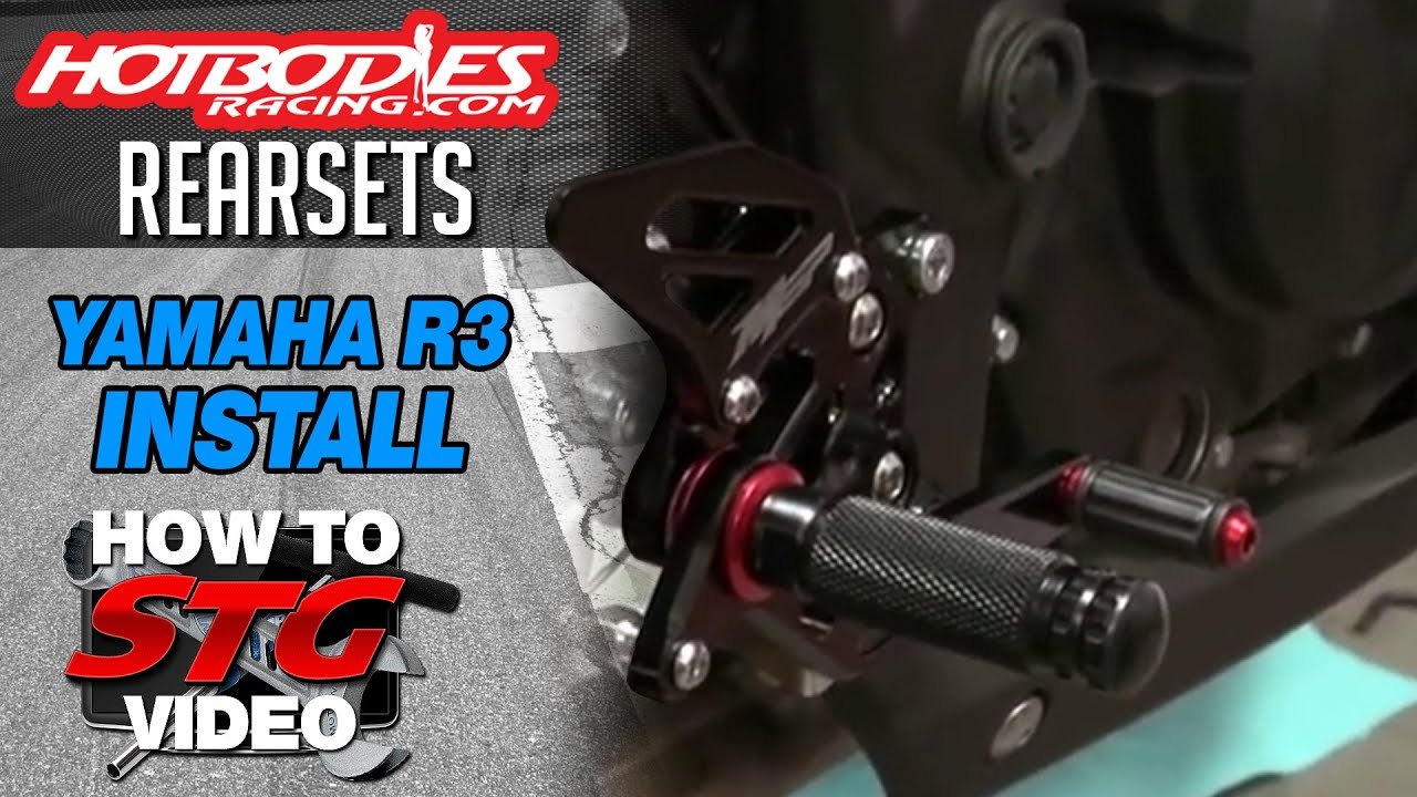How to Install Hotbodies Rearsets on a 15-17 Yamaha YZF-R3 from Sportbiketrackgear.com