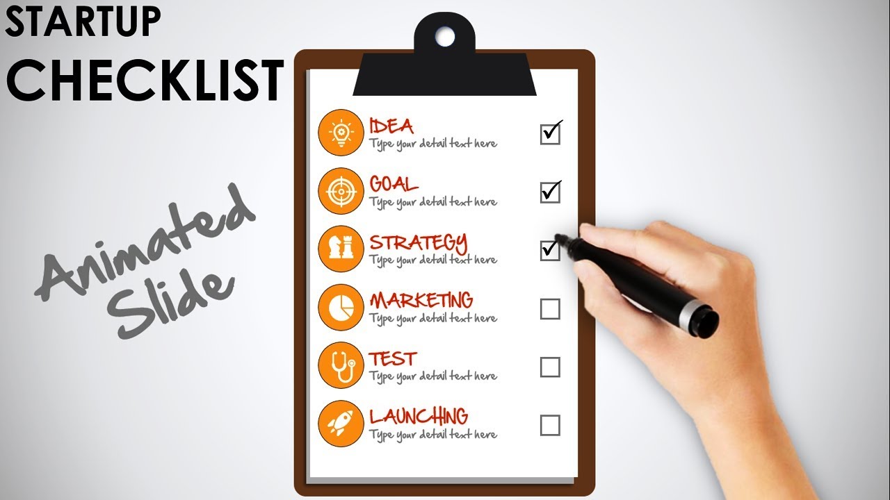 Checklist infographic slide in PowerPoint/Startup Checklist/Project Checklist/Free template