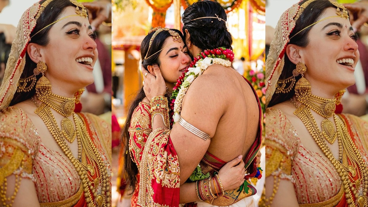 Rashmika Mandanna got emotional at her Wedding Entry with Vijay Deverakonda at Udaipur Palace💍