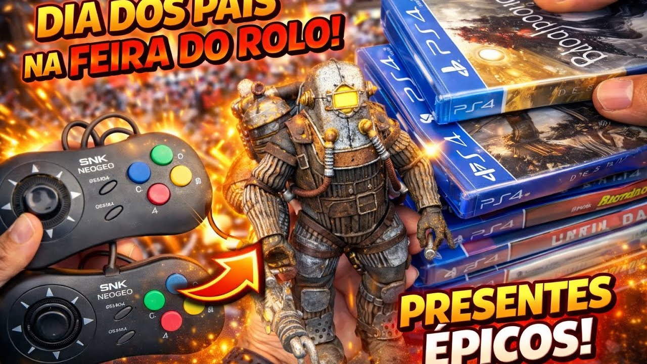 DIA DOS PAIS NA FEIRA DO ROLO | CAÇADA GAMER PS2 JOGOS DE PS4 MAQUININHA 5 REIAS BONECO DE COLEÇÃO 