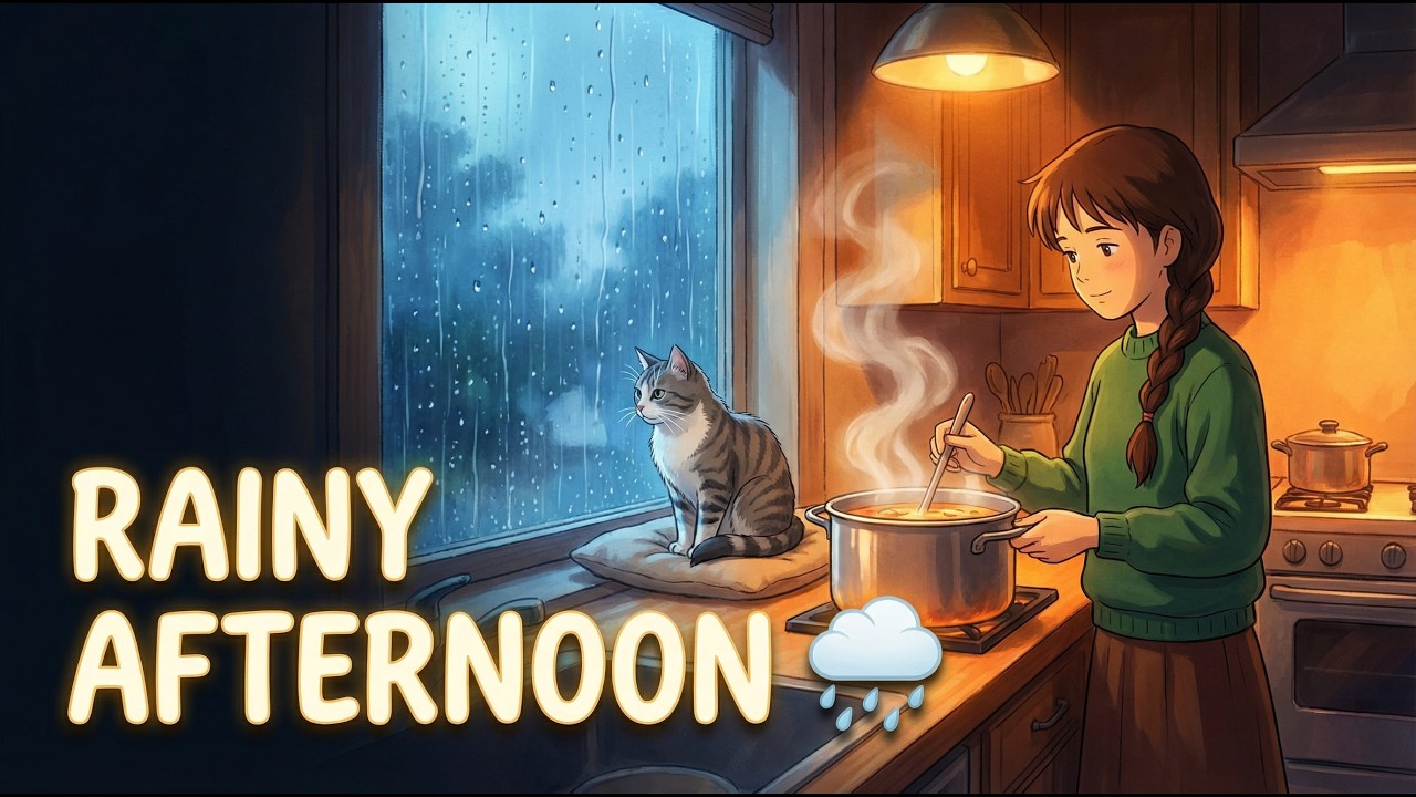 Rain on the Kitchen Window | Making Warm Soup and Letting the Afternoon Pass 🌧️