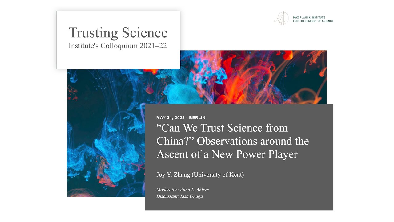 MPIWG Institute's Colloquium: Can We Trust Science from China?