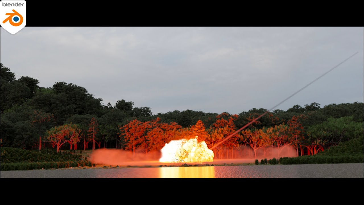Blender Mantaflow || Explosion simulation | Addons - VDBLab, Botaniq & BlenderKit