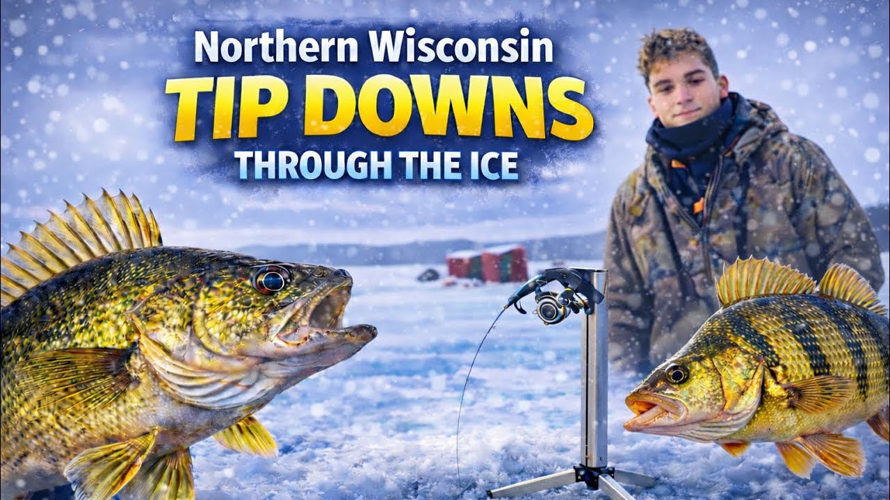 Northern Wisconsin Walleye’s On Tip Downs (Ice Fishing)