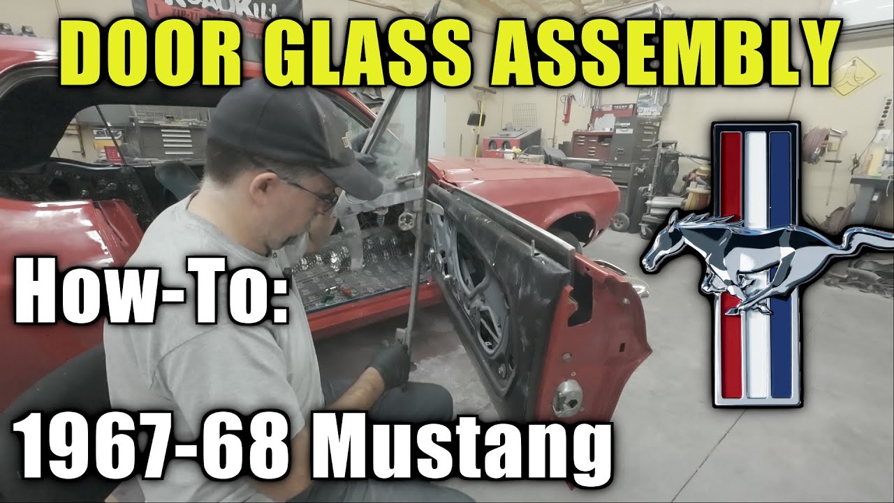 Installing the glass in a 1968 Mustang door.