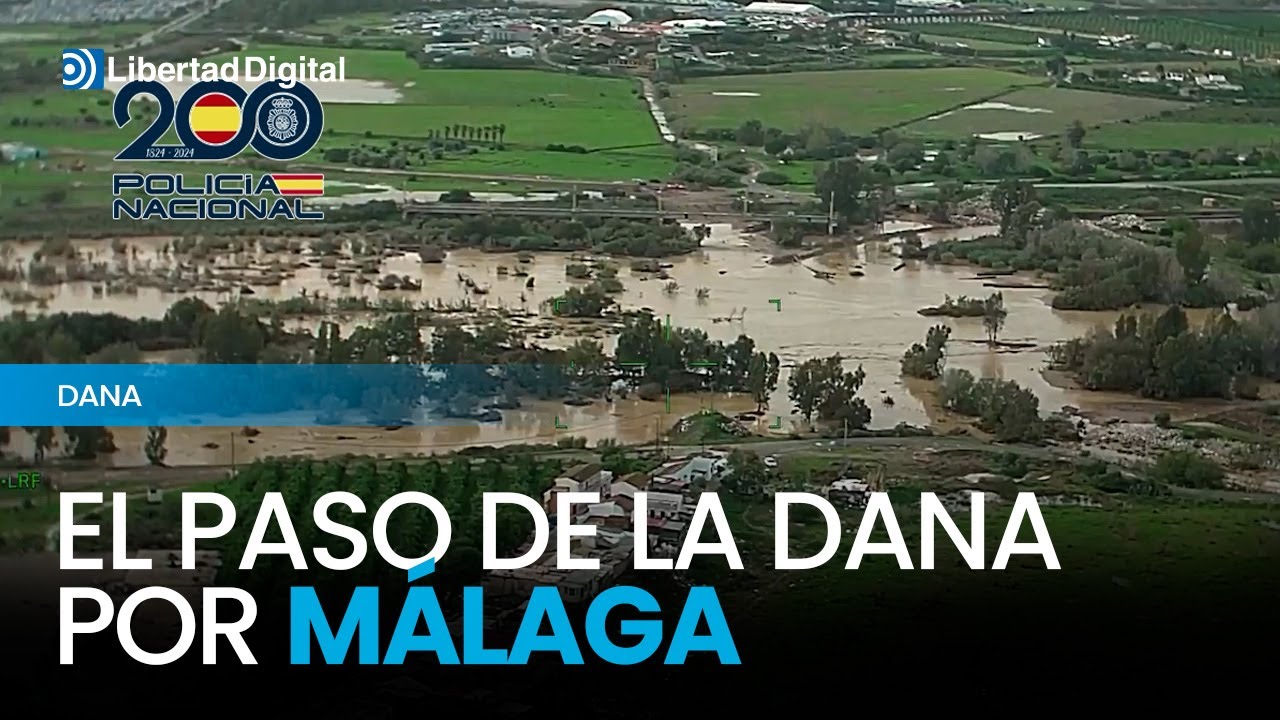 Imágenes aéreas de la DANA a su paso por Málaga