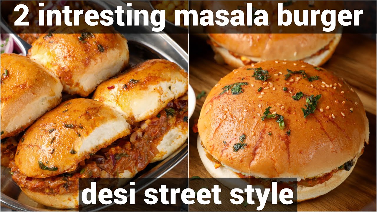 street style masala pav 2 ways - mumbai masala pav & masala pav burger | indian burger recipes
