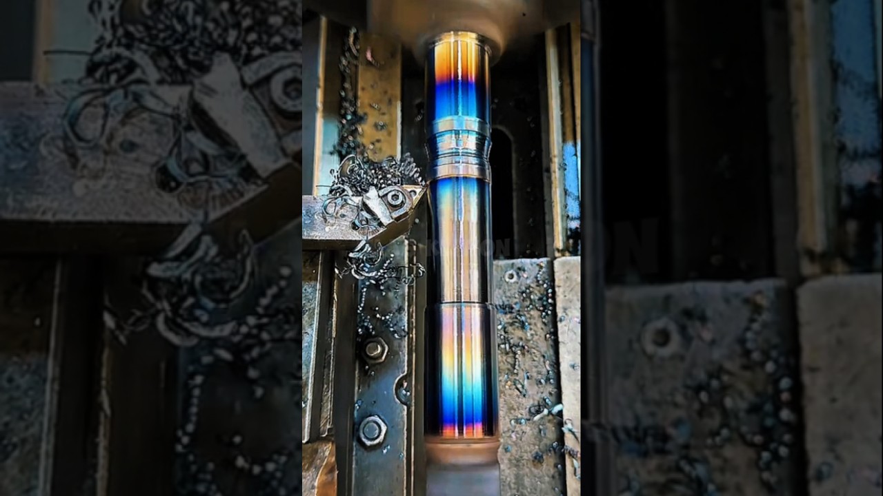 the process of turning a shaft that has been welded to restore its original dimensions.#shorts #diy