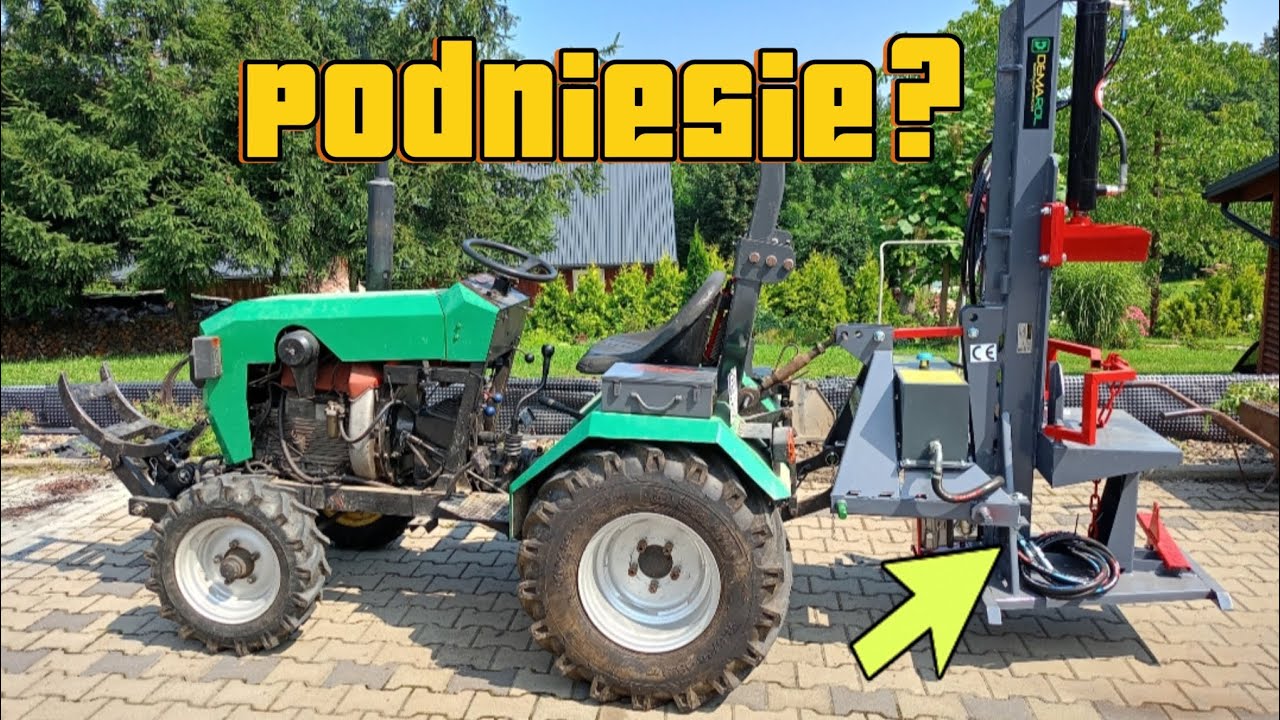 Dźwiga przód w traktorze Elpol k1 zjazd z przyczepki po przeglądzie