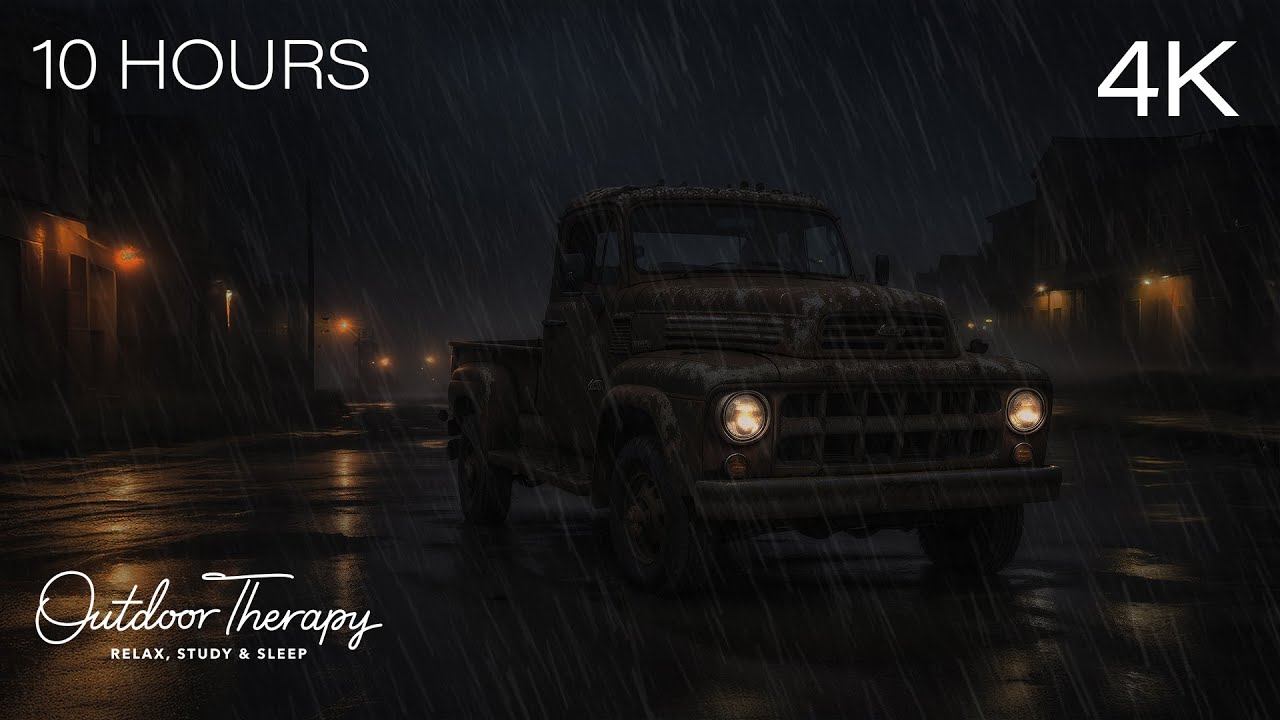 RUST & RAIN | Constant Splatty Rain & Rolling Thunder Ambience to QUIET your NOISY MIND | 10 Hours