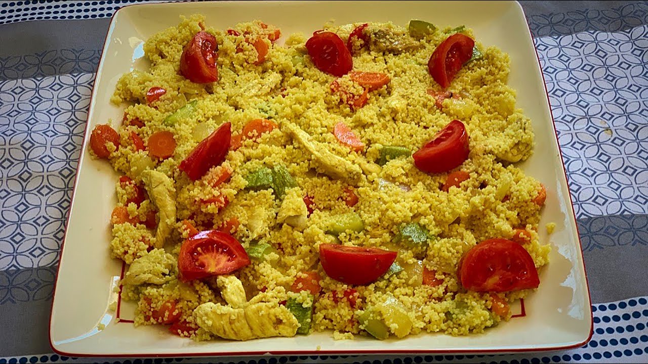 Cuscús con pollo al curry y verduras