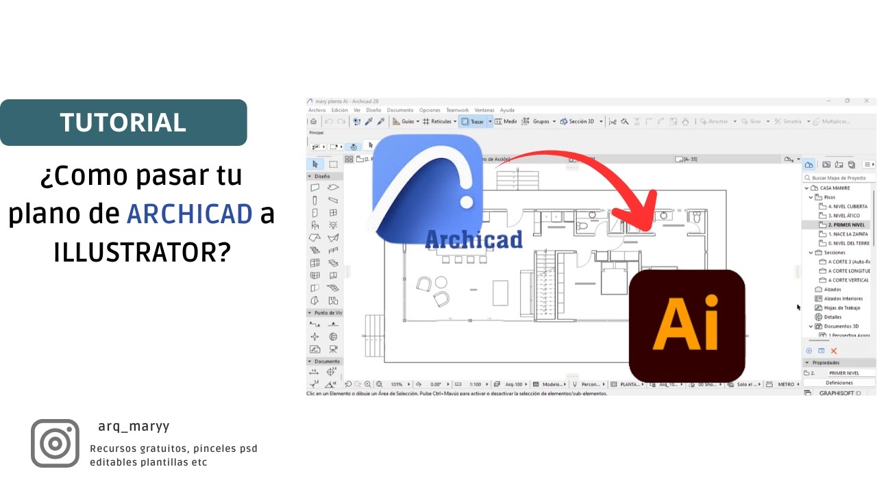 COMO PASAR UN PLANO DE ARCHICAD A ILUSTRATOR (DWG)