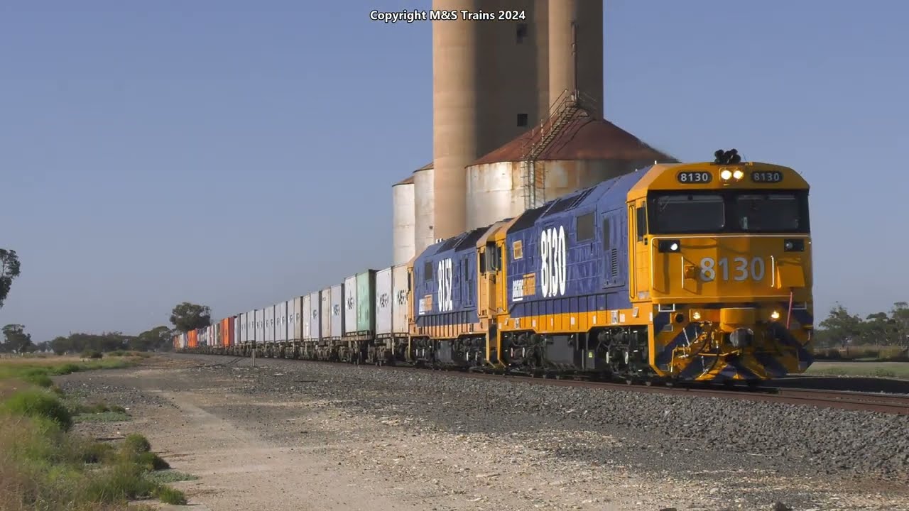 Australian Freight Trains Western Region of Victoria - Intermodal Freight & RARE Grain Train
