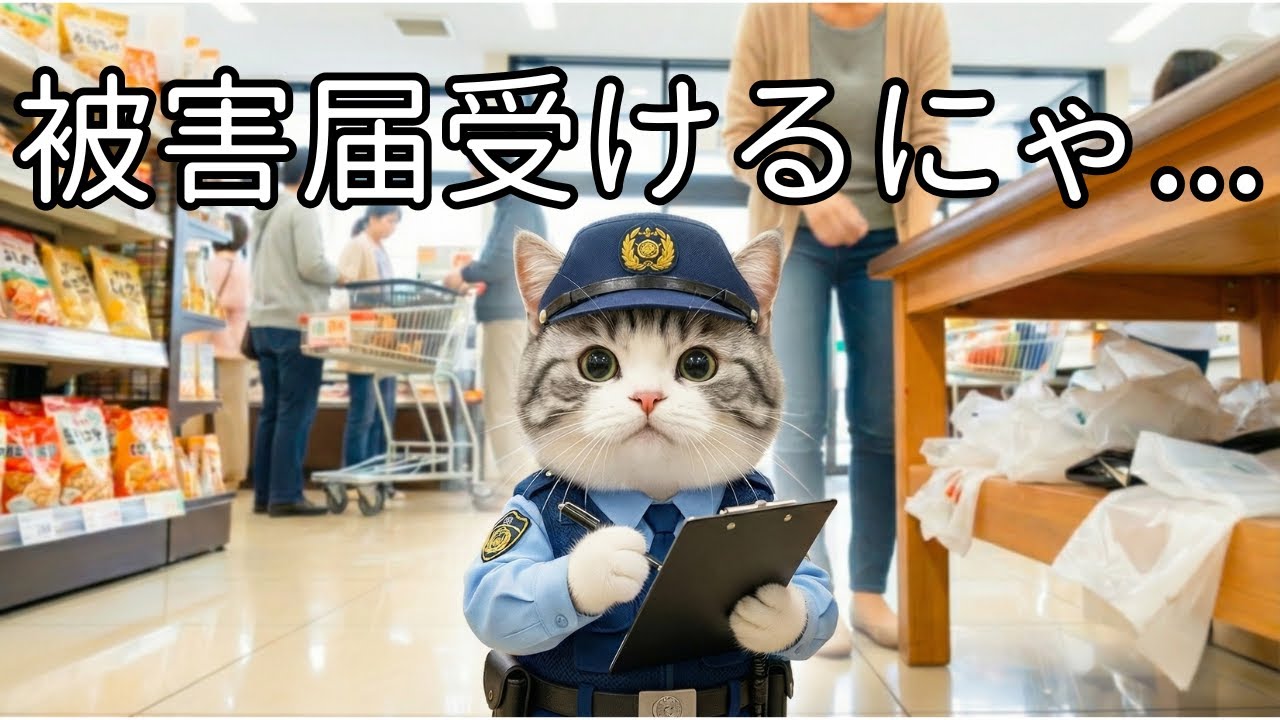 【交番勤務のおこめ】スーパーで財布が消えたにゃ…｜初めての被害届と現場捜査