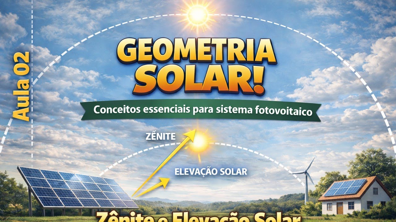 Aula 02-Geometria Solar: Conceitos essenciais para sistema fotovoltaico. Zênite e elevação solar.