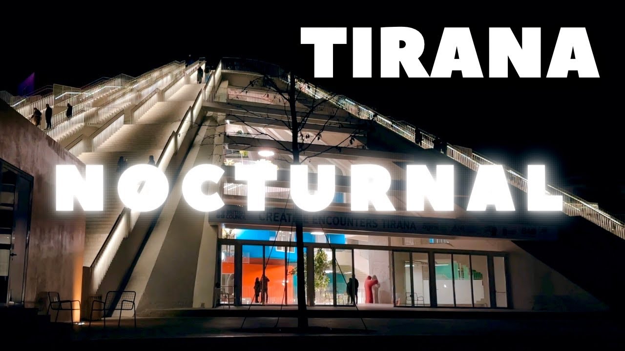 NIGHT WALK in TIRANA, Albania | 4K, 60fps