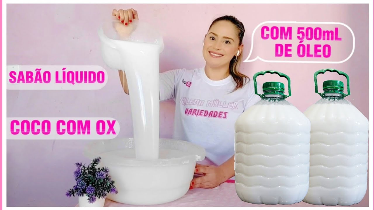 SABÃO LÍQUIDO LAVA ROUPAS MODO PERFEITO DE FAZER DE COCO 🥥 COM ÁGUA OXIGENADA