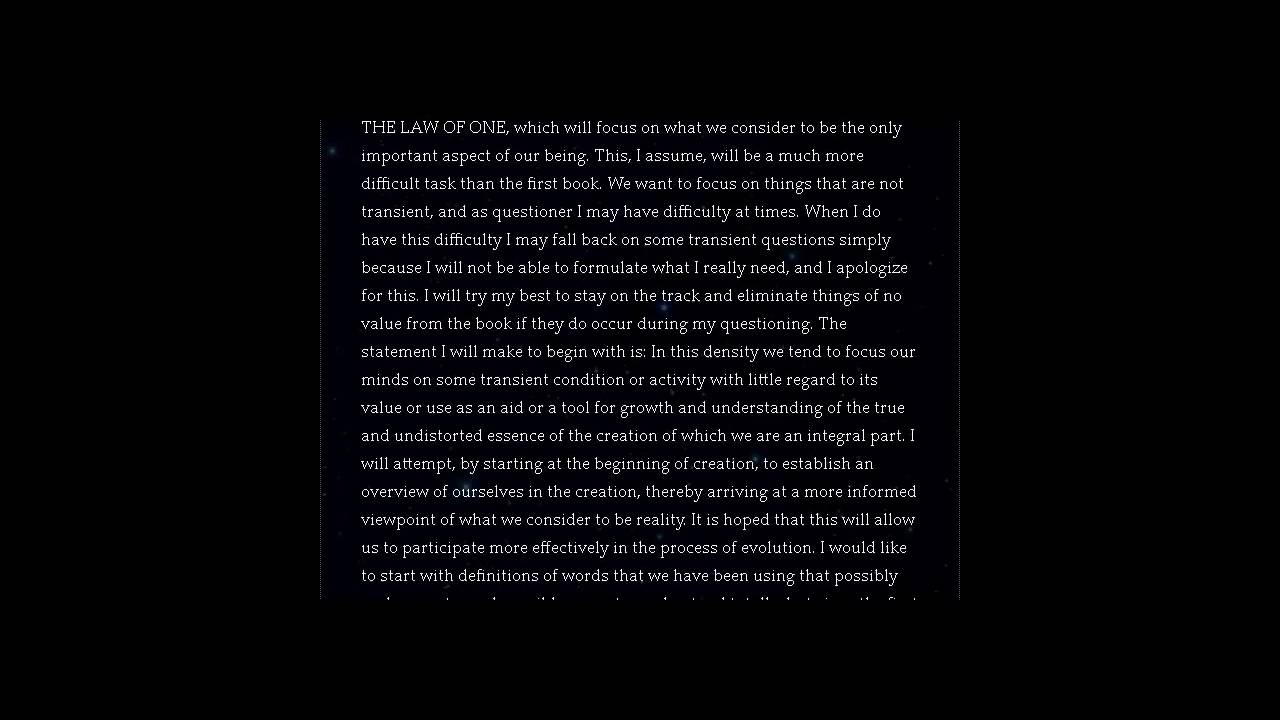 The Law of One - Session 27 of 106 - Part (1of 2)  - The Ra Material