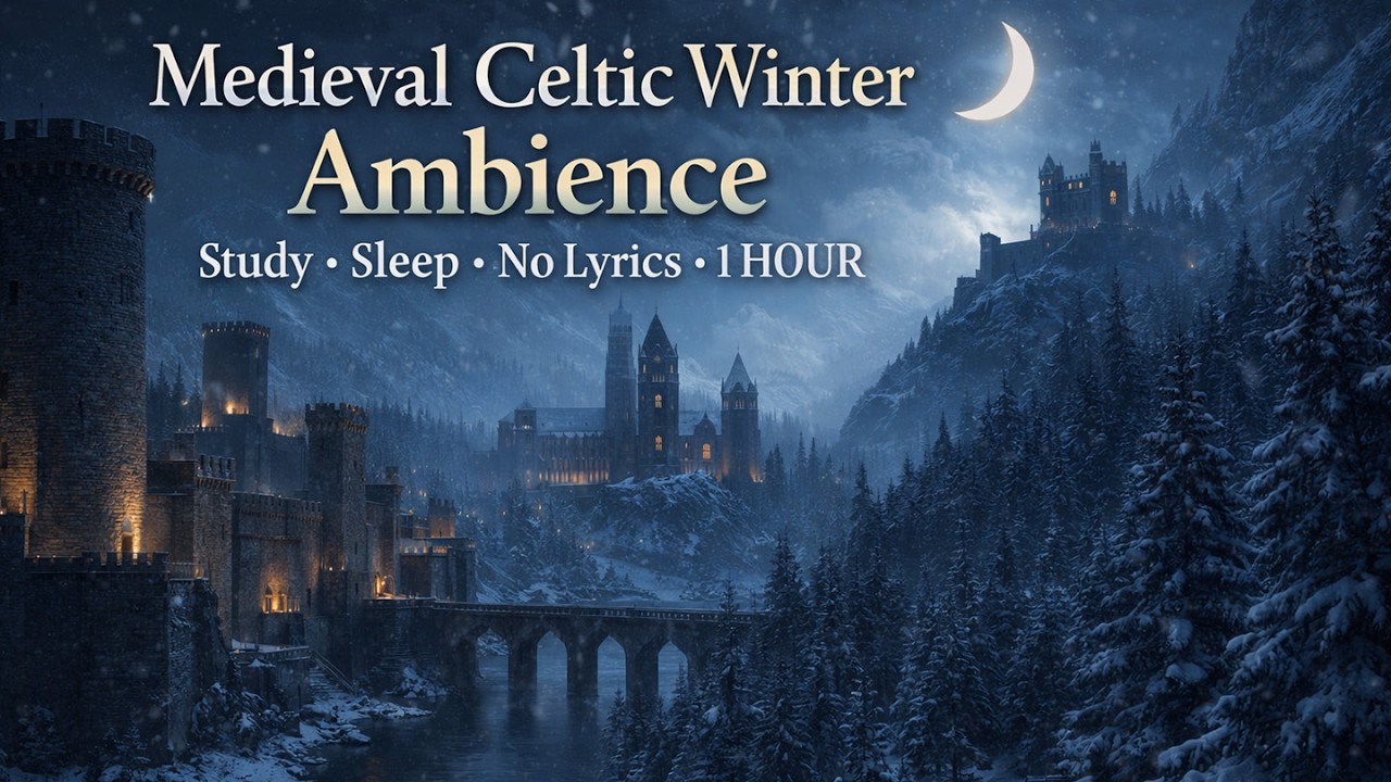 Moonlit Celtic Winter Night ❄️ Foggy Castles & Silent Forests (1 HOUR / No Lyrics / No Loop)