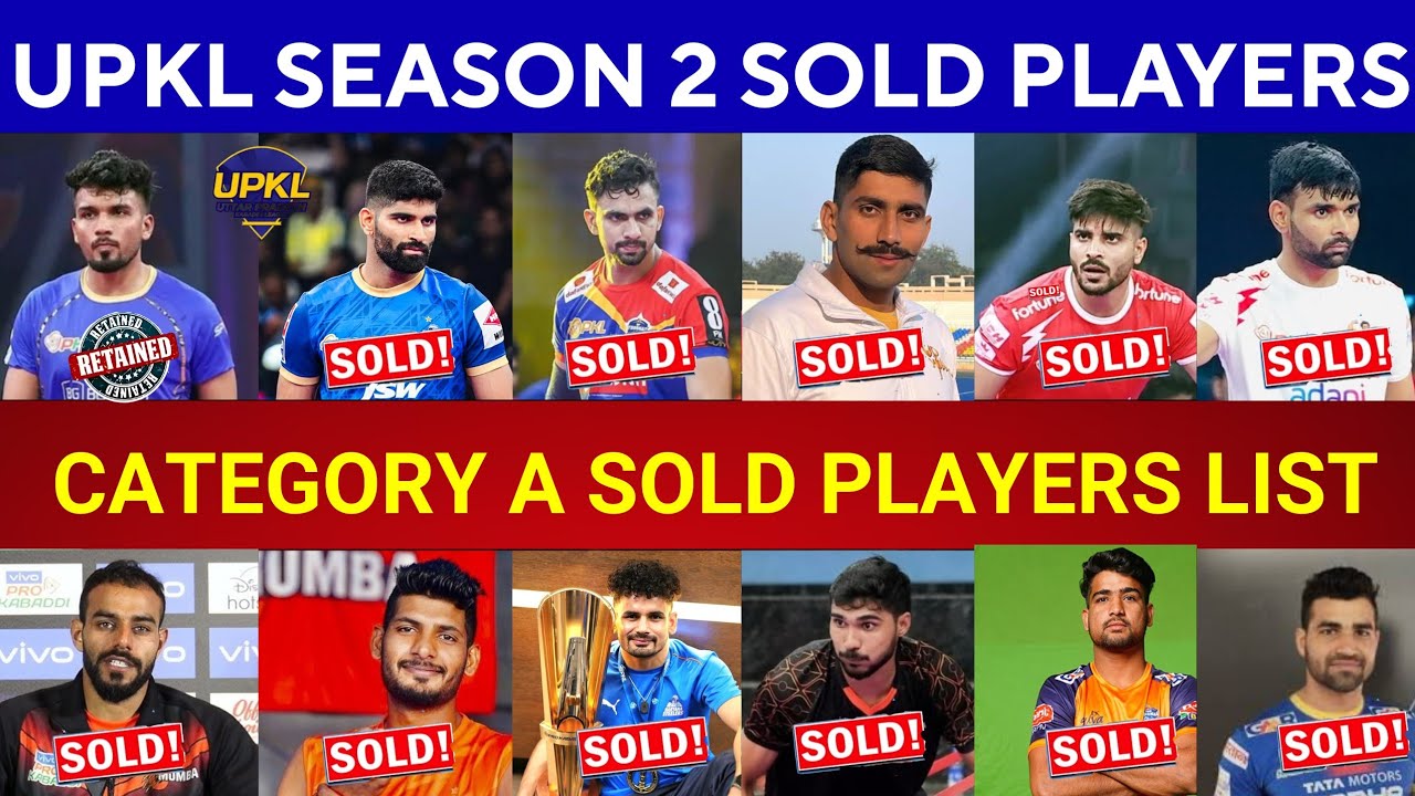 Category A Sold Players List In UPKL Season 2 Auction | Vinay Tevathia New Team | Kabaddi Star