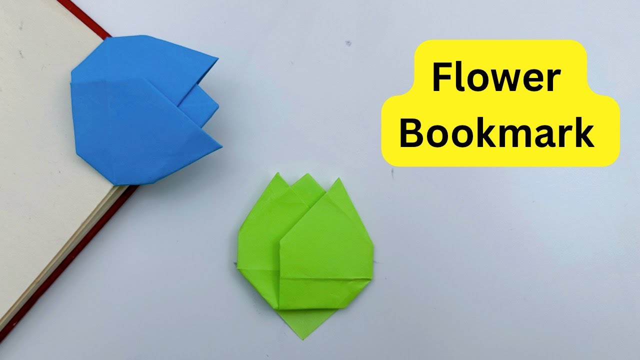 DIY Paper Tulip FLOWER Bookmark / Origami Bookmark / Paper Craft / Paper Flower / Tulip Bookmark
