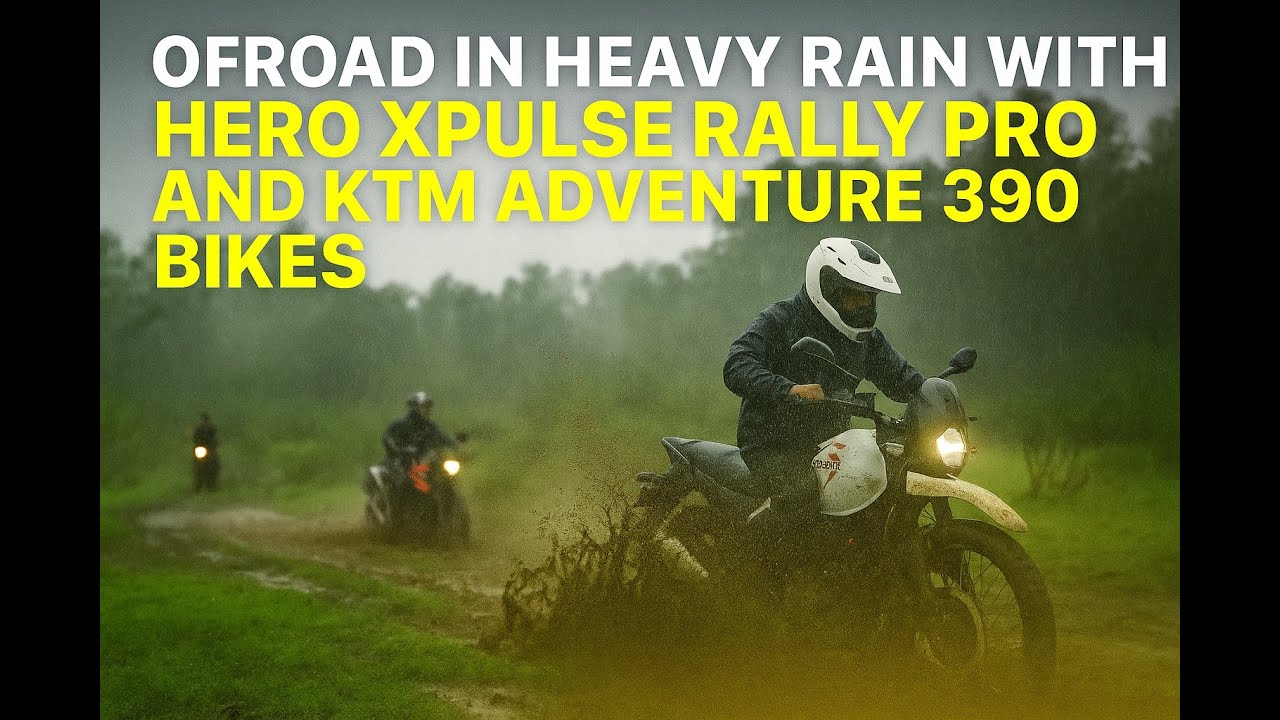"Extreme Off-Road Adventure in Heavy Rain | Hero Xpulse Rally Pro & KTM Adventure 390" 