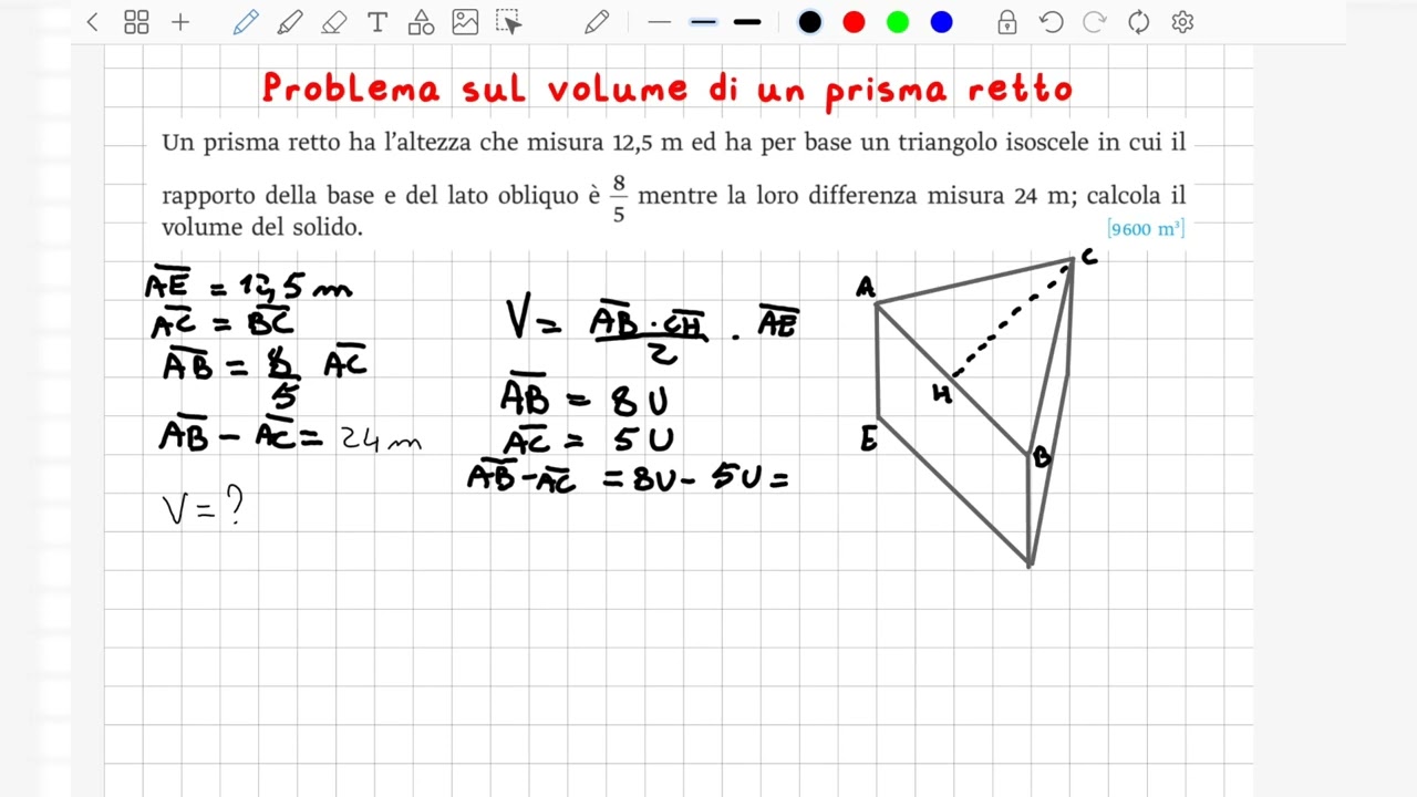Problema sul volume di un prisma retto
