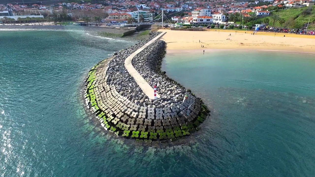 Machico Beach, Madeira - Drone View