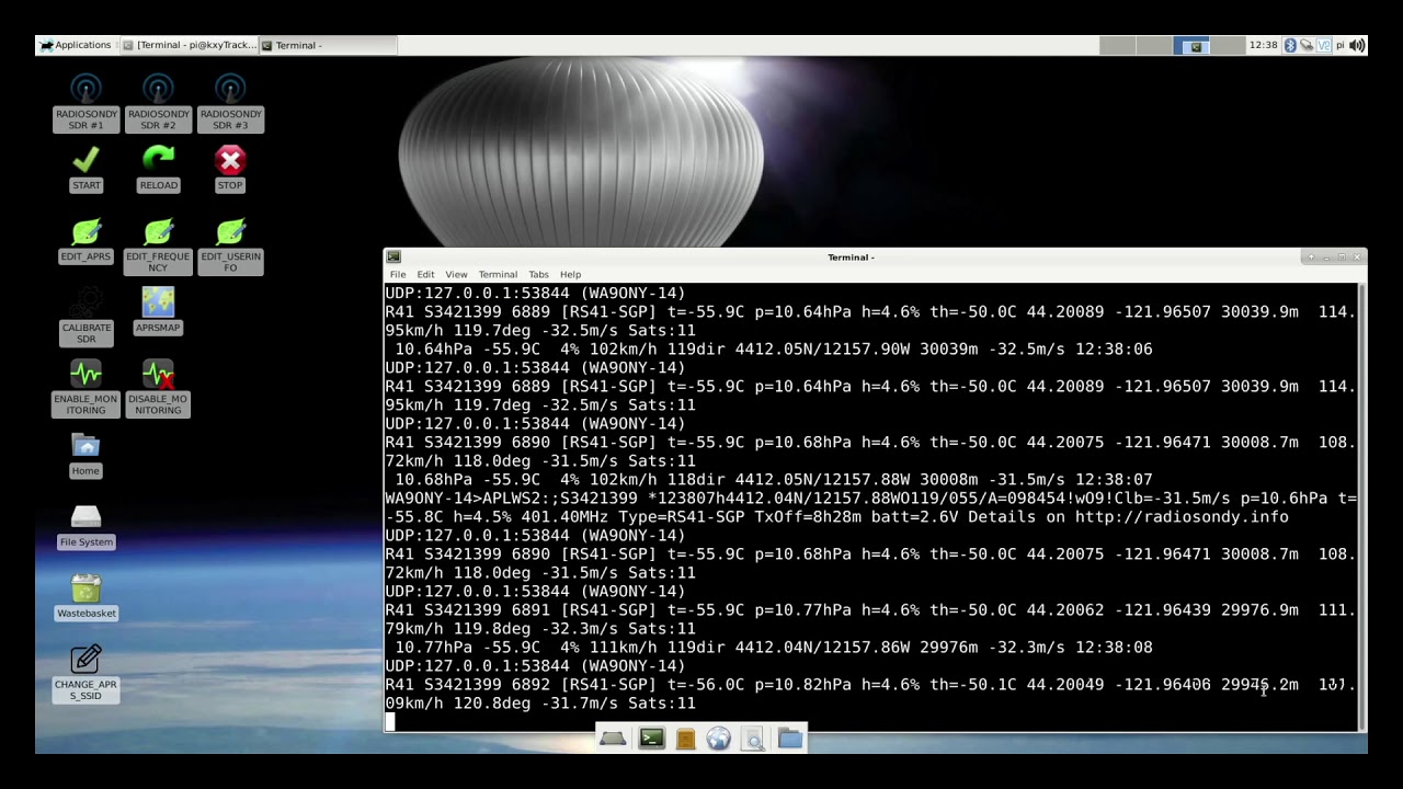 Monitoring Weather Balloon S3421399 Bursting at 20.14 Miles Altitude