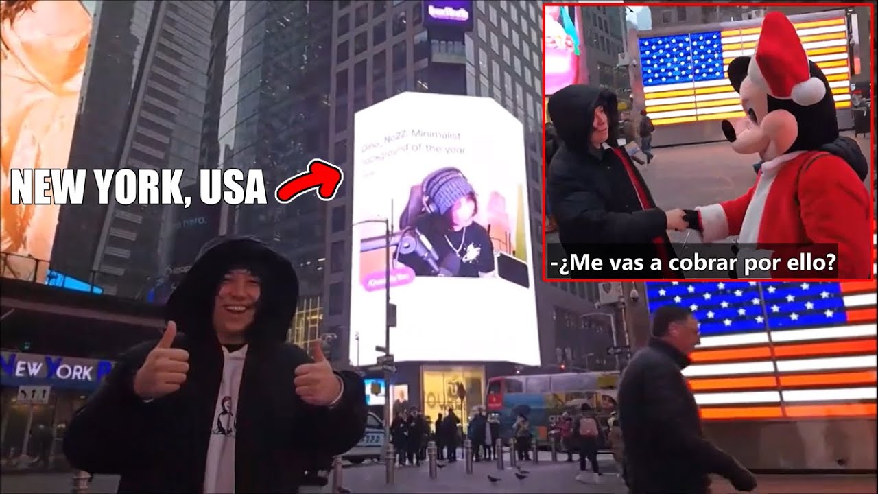 (Resumen) Quackity aparece en el TIMES SQUARE (NY) 🤯🗽Indios quieren cobrarle 🧸 Fans gringos | Subt.🌎