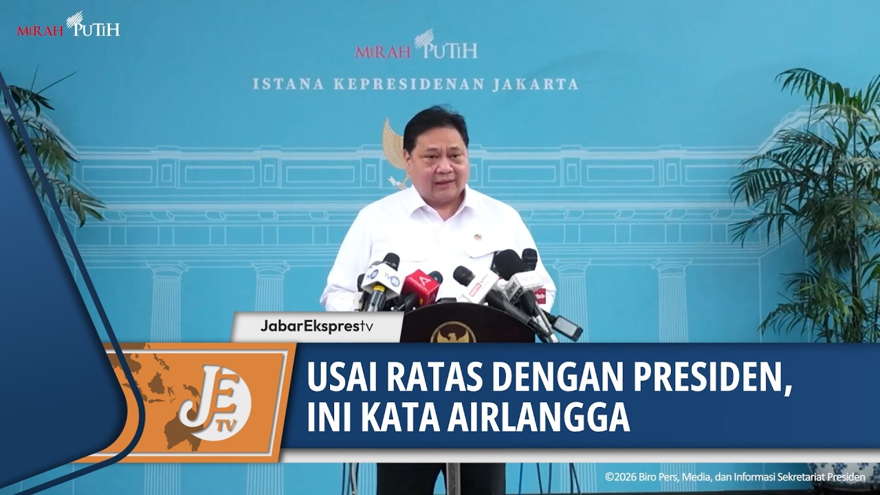 MENKO PEREKONOMIAN AIRLANGGA BERIKAN KETERANGAN USAI RATAS DENGAN PRESIDEN PRABOWO