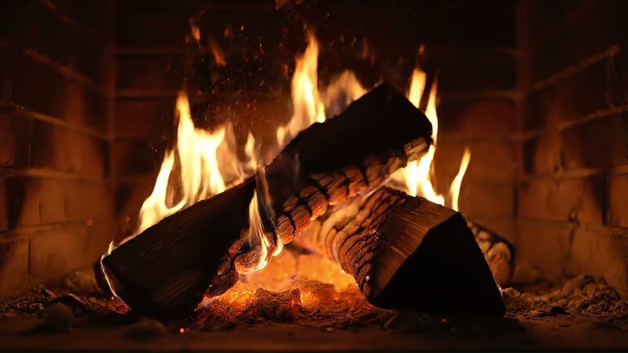Warm Fireplace Glow – 3 Hours of Natural Crackling Flames for Calm & Comfort