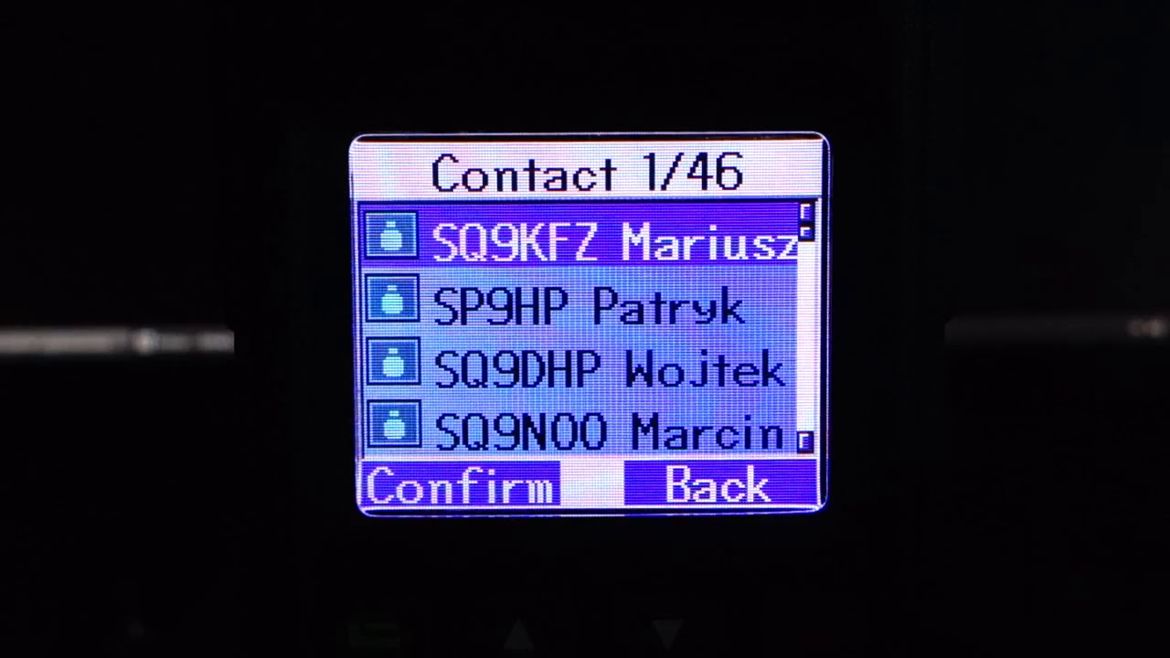 TYT MD-380 książka adresowa - lista użytkownik&oacute;w sieci DMR