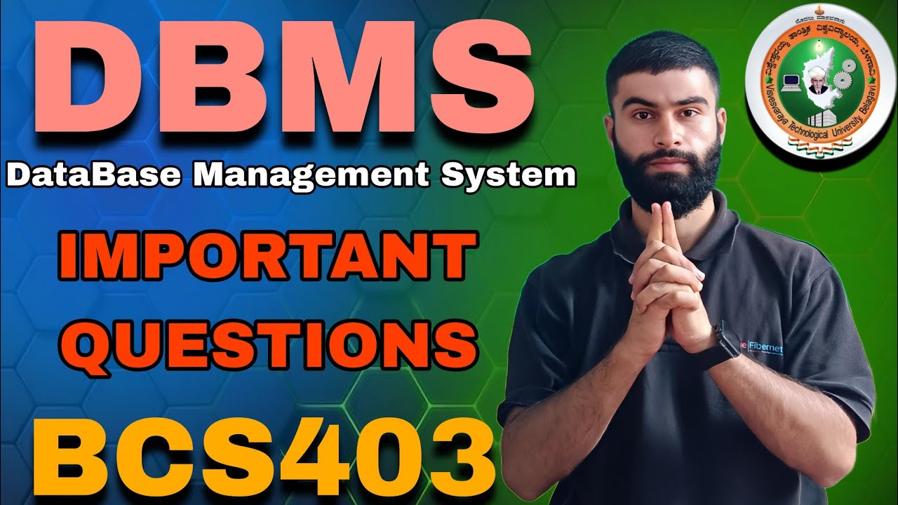 DataBase Management System Vtu 4th Sem Important Questions