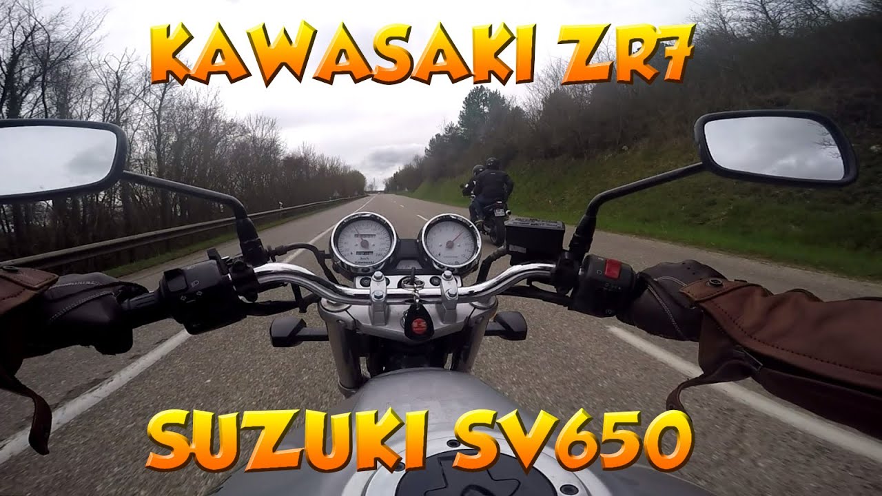 Essai routier Kawasaki ZR7 & Suzuki SV650N