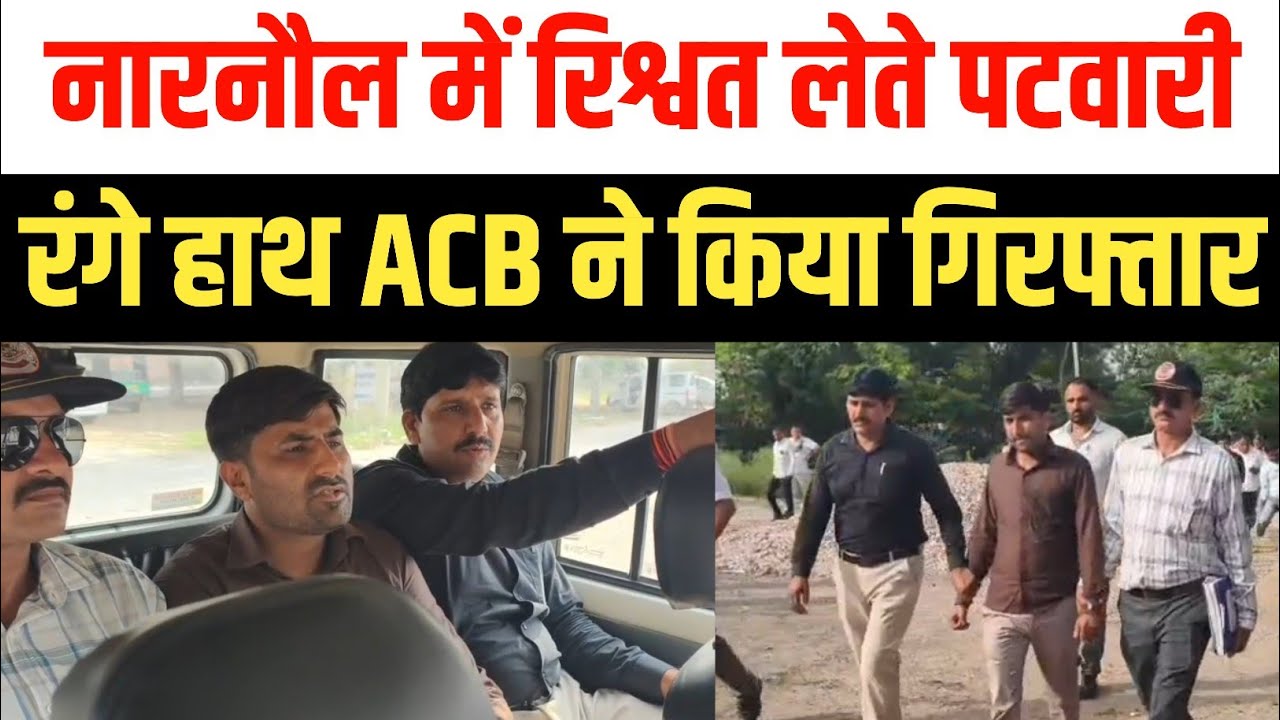 नारनौल में रिश्वत लेते रंगे हाथ पकड़ा गया पटवारी | ACB Trap Patwari Arrested Narnaul