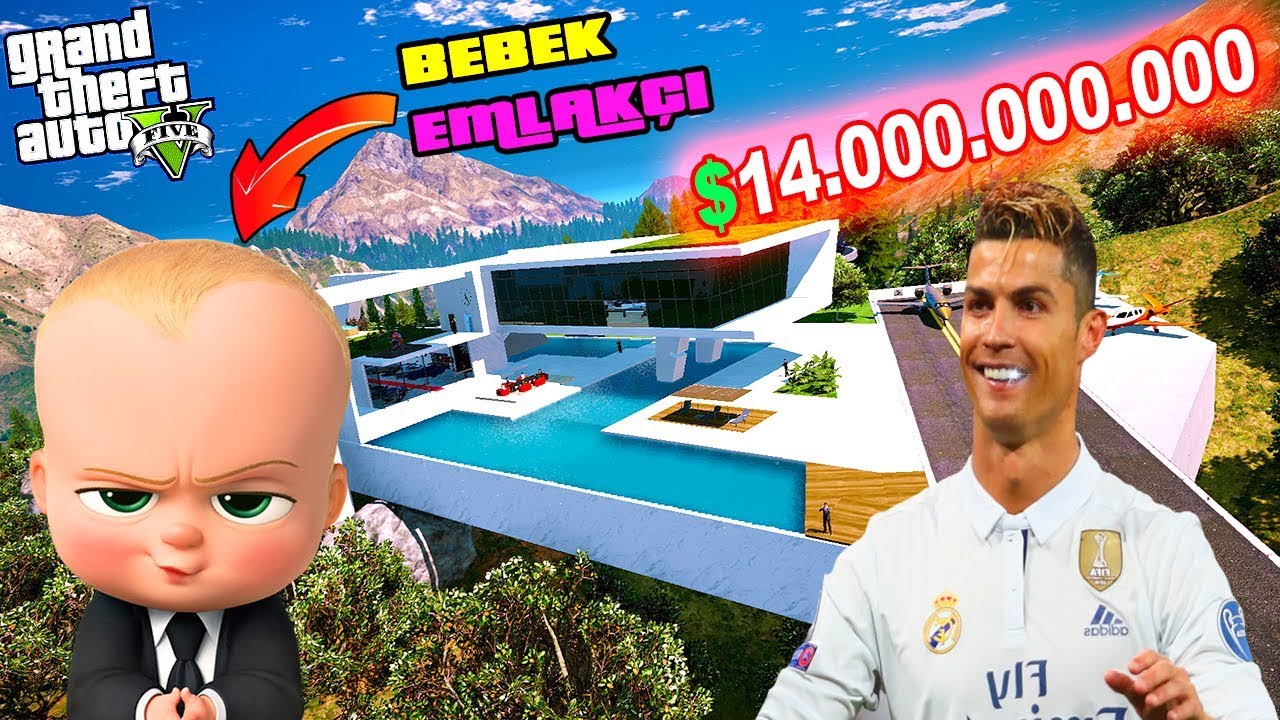 CRISTIANO RONALDOYA DÜNYANIN EN PAHALI EVİNİ SATTIM! - GTA 5 BEBEK EMLAKÇI MODU