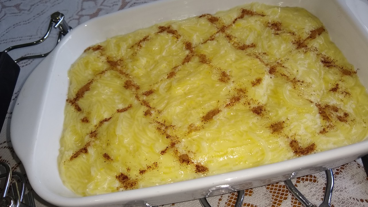 Doce de aletria Doce de Macarrão