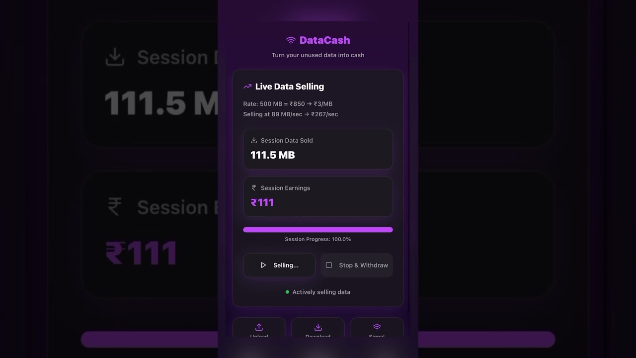 🤑 Data selling app #earnmoneyonline#onlineearnings #shorts
